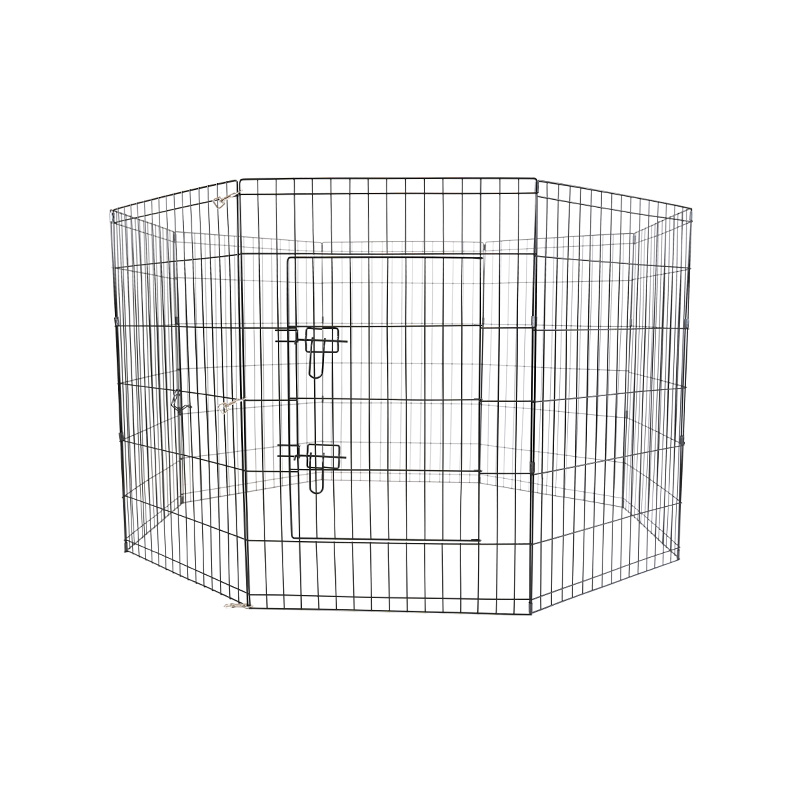 DH051-3 8 Panel Playpen Anjing Logam Dalam Ruangan Portabel