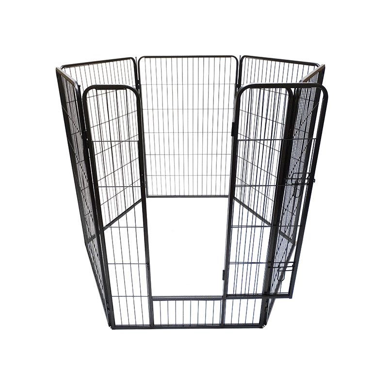 DH093-4 6 Panel Playpen Hewan Peliharaan Logam Tugas Berat Lipat Luar Ruangan Portabel