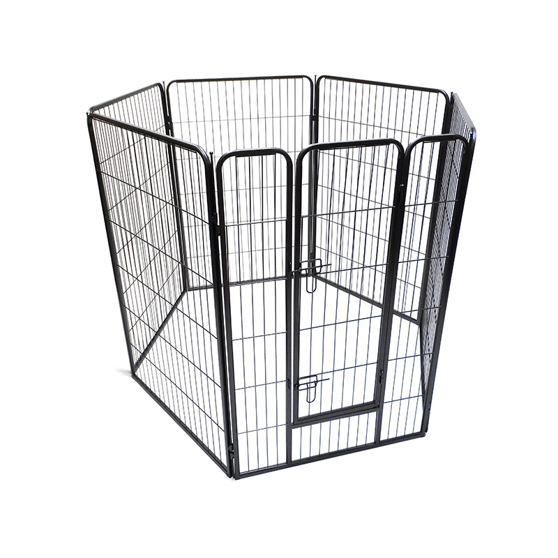 DH093-4 6 Panel Playpen Hewan Peliharaan Logam Tugas Berat Lipat Luar Ruangan Portabel