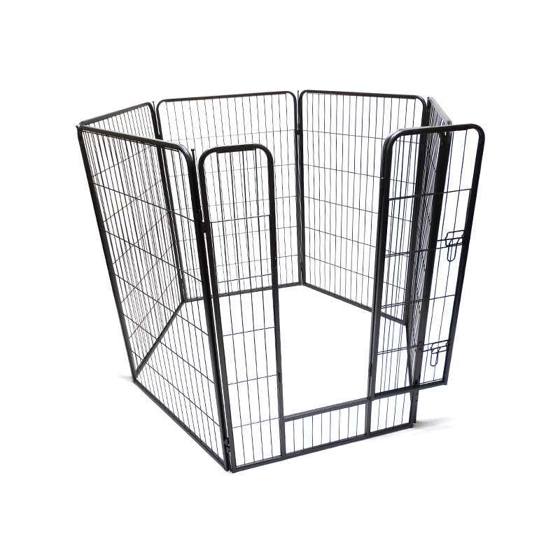 DH093-4 6 Panel Playpen Hewan Peliharaan Logam Tugas Berat Lipat Luar Ruangan Portabel